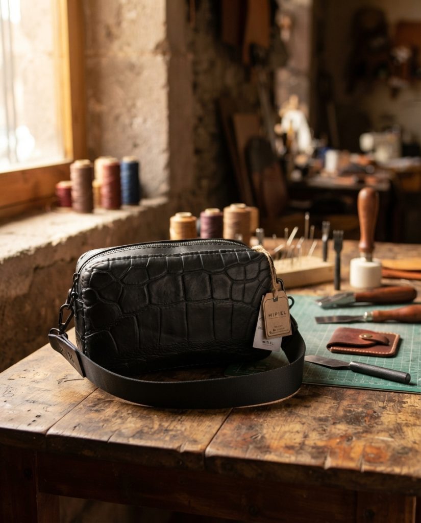 Bolsa Negra Cocodrilo