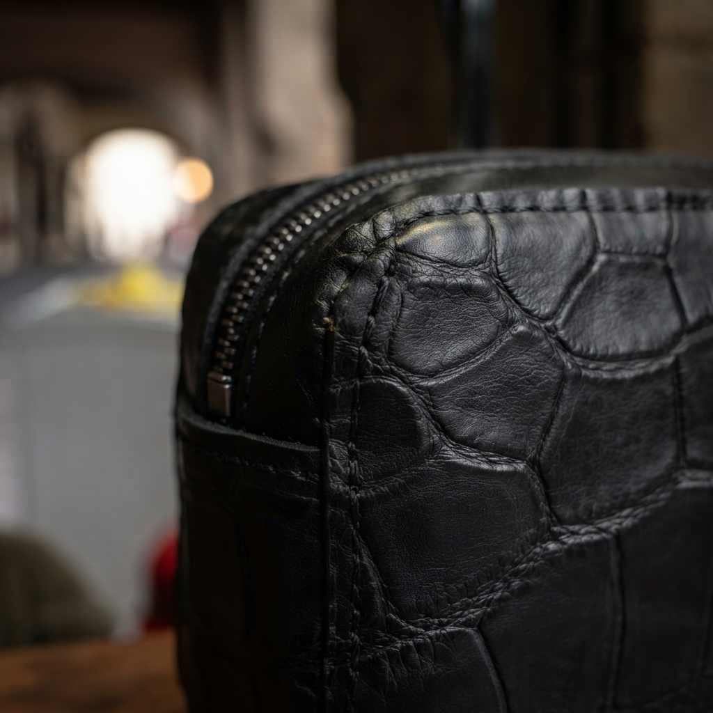Bolsa Negra Cocodrilo
